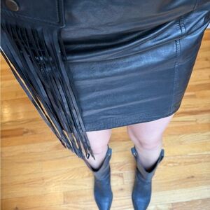Tamara Mellon Black Asymmetrical Pencil Skirt